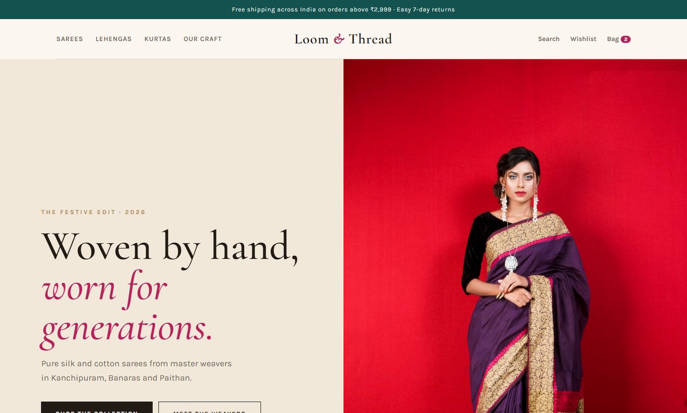 Loom & Thread sample website